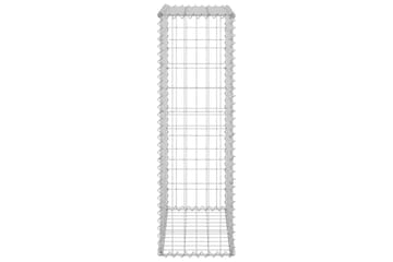 Gabion med dekker galvanisert stål 60x30x100 cm - Silver - Hus & oppussing - Innsynsbeskyttelse & innhegning - Mur
