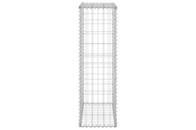 Gabion med dekker galvanisert stål 60x30x100 cm - Silver - Hus & oppussing - Innsynsbeskyttelse & innhegning - Mur