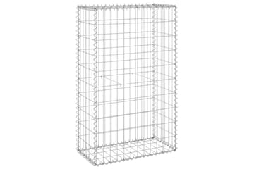 Gabion med dekker galvanisert stål 60x30x100 cm - Silver - Hus & oppussing - Innsynsbeskyttelse & innhegning - Mur