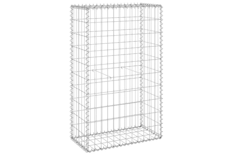 Gabion med dekker galvanisert stål 60x30x100 cm - Silver - Hus & oppussing - Innsynsbeskyttelse & innhegning - Mur