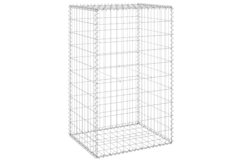 Gabion med dekker galvanisert stål 60x50x100 cm - Silver - Hus & oppussing - Innsynsbeskyttelse & innhegning - Mur