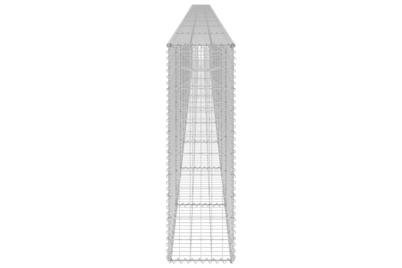 Gabion med dekker galvanisert stål 900x30x100 cm - Silver - Hus & oppussing - Innsynsbeskyttelse & innhegning - Mur