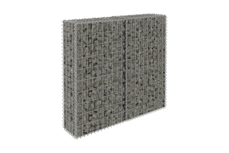 Gabion med deksler galvanisert stål 100x20x100 cm - Hus & oppussing - Innsynsbeskyttelse & innhegning - Mur