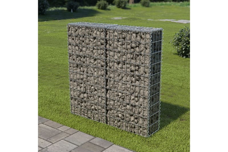 Gabion med deksler galvanisert stål 100x20x100 cm - Hus & oppussing - Innsynsbeskyttelse & innhegning - Mur
