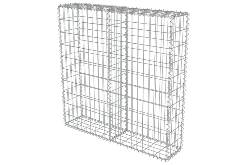 Gabion med deksler galvanisert stål 100x20x100 cm - Hus & oppussing - Innsynsbeskyttelse & innhegning - Mur