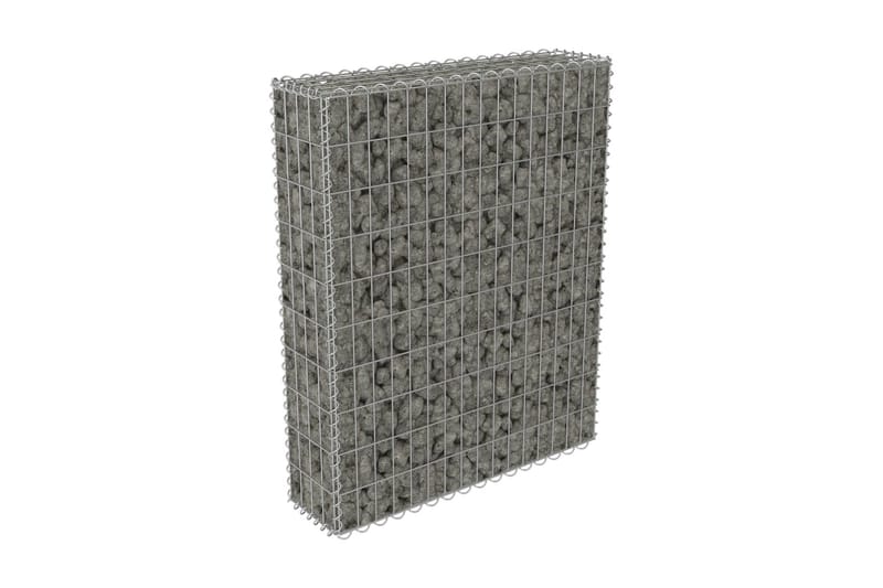 Gabion med deksler galvanisert stål 80x20x100 cm - Hus & oppussing - Innsynsbeskyttelse & innhegning - Mur