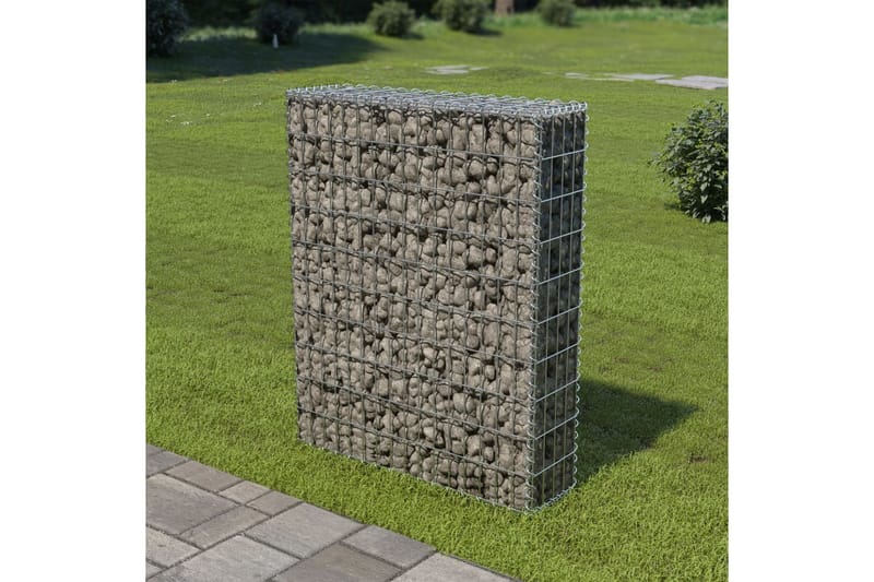 Gabion med deksler galvanisert stål 80x20x100 cm - Hus & oppussing - Innsynsbeskyttelse & innhegning - Mur