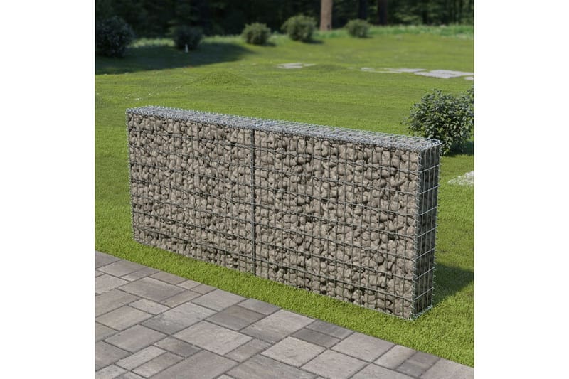 Gabion med topp- og bunndekke galvanisert stål 200x20x85 cm - Hus & oppussing - Innsynsbeskyttelse & innhegning - Mur
