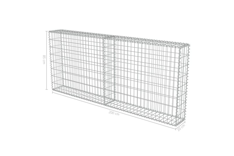 Gabion med topp- og bunndekke galvanisert stål 200x20x85 cm - Hus & oppussing - Innsynsbeskyttelse & innhegning - Mur