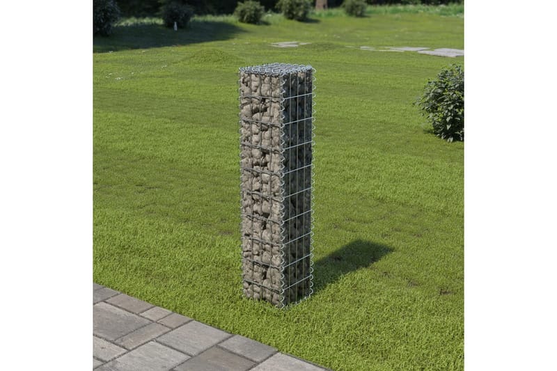 Gabion med topp- og bunndekke galvanisert stål 20x20x100 cm - Hus & oppussing - Innsynsbeskyttelse & innhegning - Mur