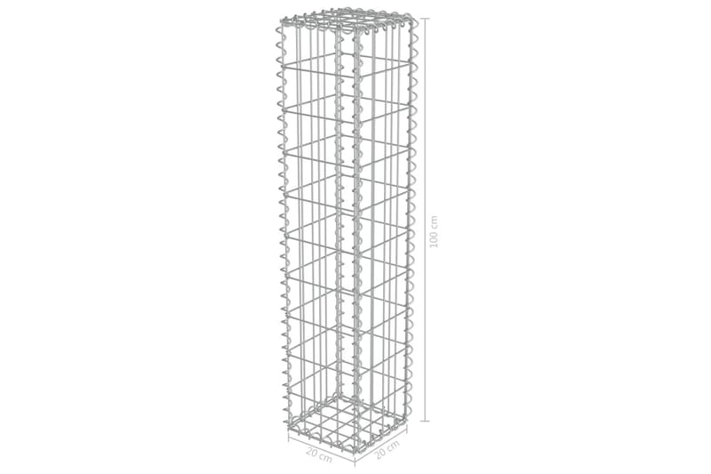 Gabion med topp- og bunndekke galvanisert stål 20x20x100 cm - Hus & oppussing - Innsynsbeskyttelse & innhegning - Mur
