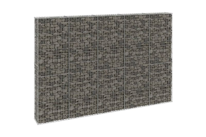Gabion med topp- og bunndekke galvanisert stål 300x30x200 cm - Silver - Hus & oppussing - Innsynsbeskyttelse & innhegning - Mur