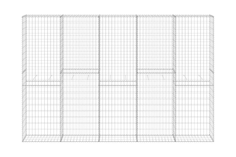 Gabion med topp- og bunndekke galvanisert stål 300x30x200 cm - Silver - Hus & oppussing - Innsynsbeskyttelse & innhegning - Mur