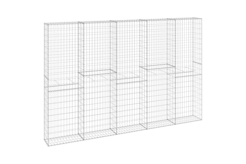 Gabion med topp- og bunndekke galvanisert stål 300x30x200 cm - Silver - Hus & oppussing - Innsynsbeskyttelse & innhegning - Mur