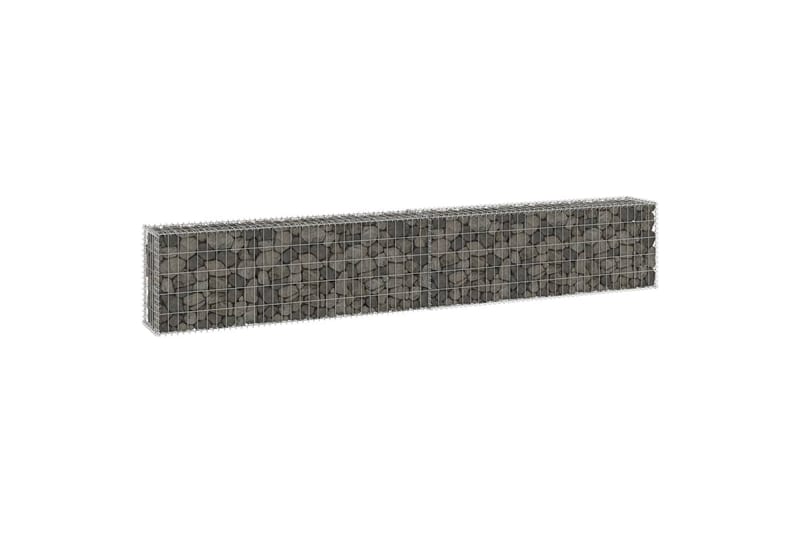 Gabion med topp- og bunndekke galvanisert stål 300x30x50 cm - Silver - Hus & oppussing - Innsynsbeskyttelse & innhegning - Mur