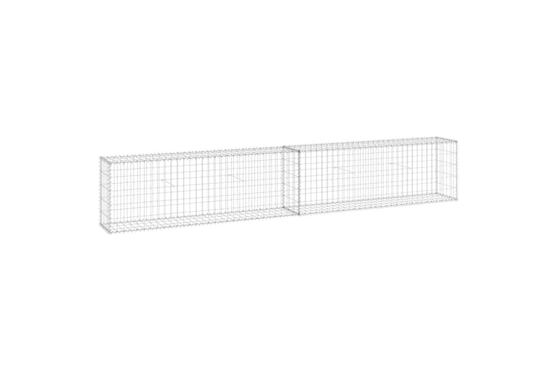 Gabion med topp- og bunndekke galvanisert stål 300x30x50 cm - Silver - Hus & oppussing - Innsynsbeskyttelse & innhegning - Mur
