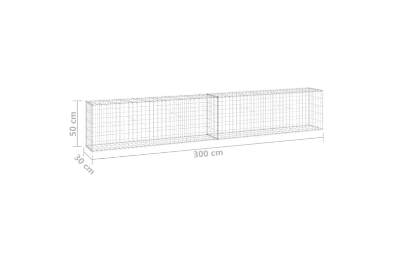 Gabion med topp- og bunndekke galvanisert stål 300x30x50 cm - Silver - Hus & oppussing - Innsynsbeskyttelse & innhegning - Mur