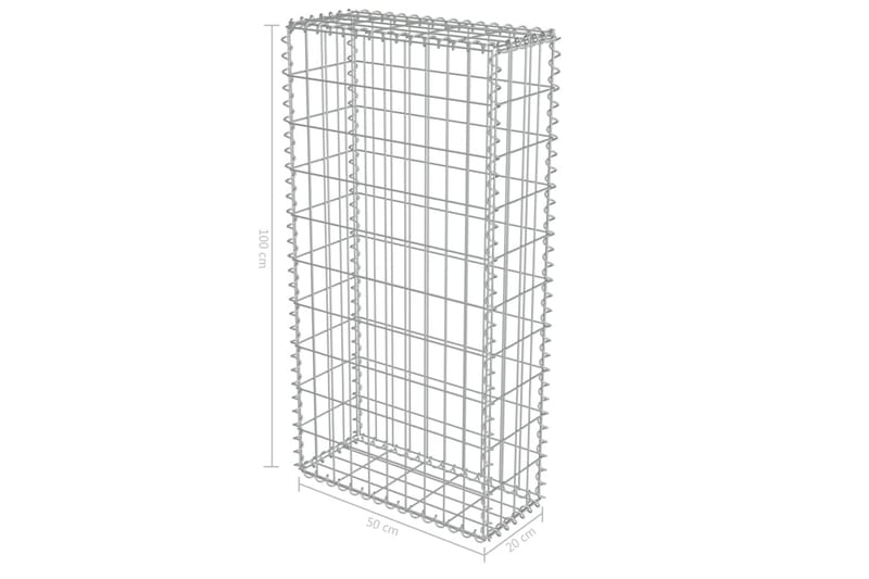 Gabion med topp- og bunndekke galvanisert stål 50x20x100 cm - Hus & oppussing - Innsynsbeskyttelse & innhegning - Mur
