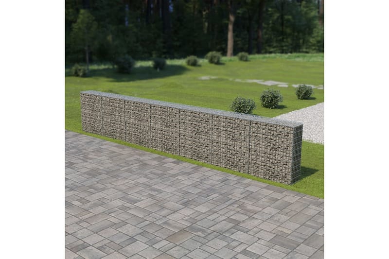 Gabion med topp- og bunndekke galvanisert stål 600x30x100 cm - Hus & oppussing - Innsynsbeskyttelse & innhegning - Mur