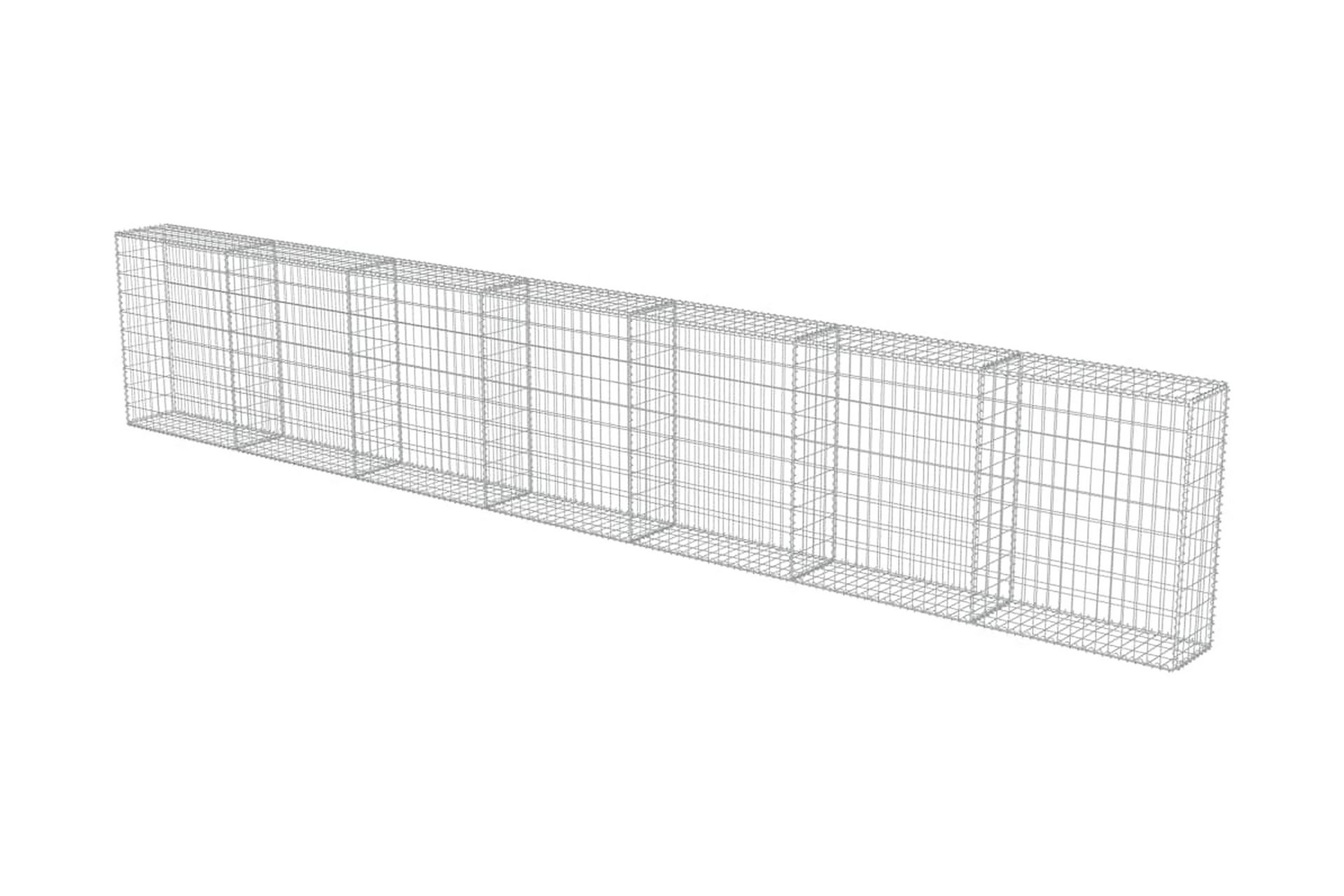 Gabion med topp- og bunndekke galvanisert stål 600x30x100 cm - Hus & oppussing - Innsynsbeskyttelse & innhegning - Mur