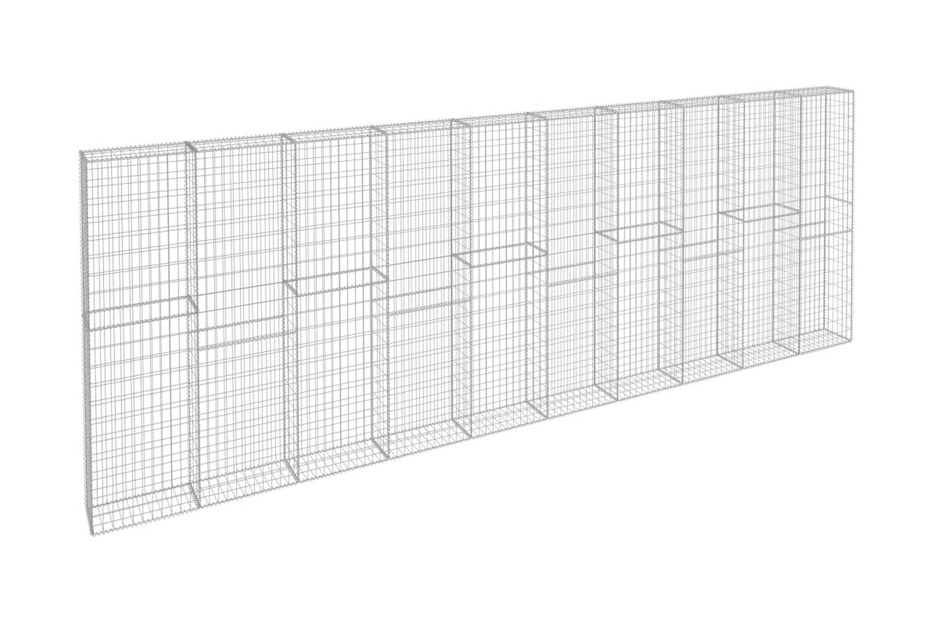 Gabion med topp- og bunndekke galvanisert stål 600x30x200 cm - Hus & oppussing - Innsynsbeskyttelse & innhegning - Mur