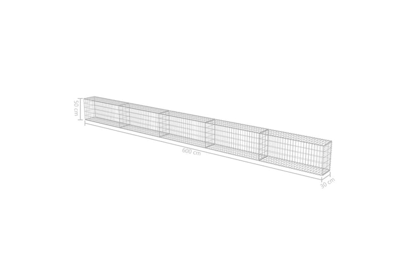 Gabion med topp- og bunndekke galvanisert stål 600x30x50 cm - Hus & oppussing - Innsynsbeskyttelse & innhegning - Mur