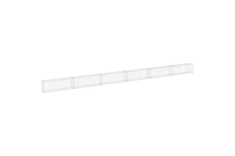 Gabion med topp- og bunndekke galvanisert stål 900x30x50 cm - Silver - Hus & oppussing - Innsynsbeskyttelse & innhegning - Mur
