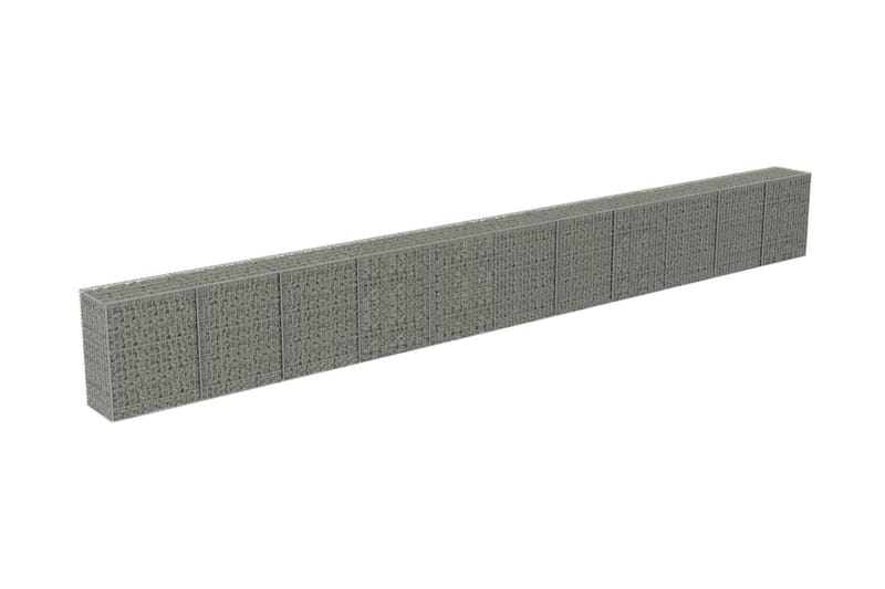 Gabion med topp- og bunndekke galvanisert stål 900x50x100 cm - Hus & oppussing - Innsynsbeskyttelse & innhegning - Mur