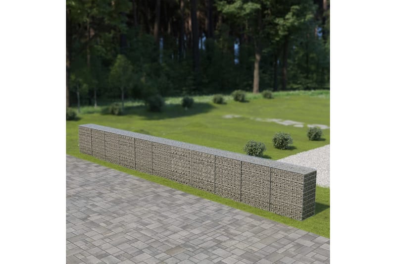 Gabion med topp- og bunndekke galvanisert stål 900x50x100 cm - Hus & oppussing - Innsynsbeskyttelse & innhegning - Mur