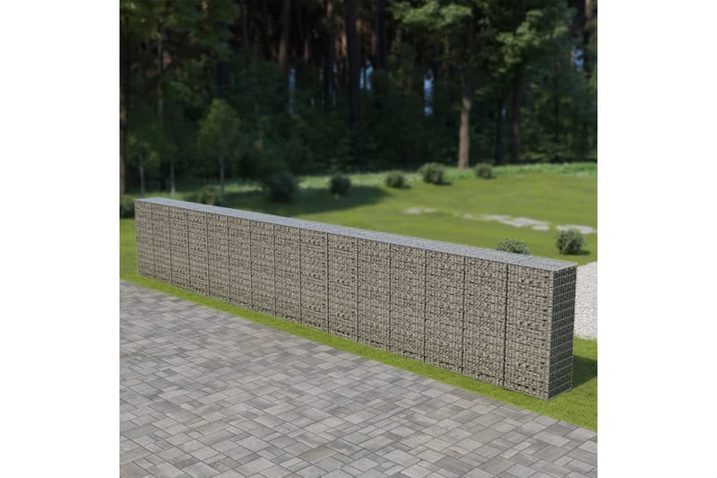 Gabion med topp- og bunndekke galvanisert stål 900x50x150 cm - Hus & oppussing - Innsynsbeskyttelse & innhegning - Mur