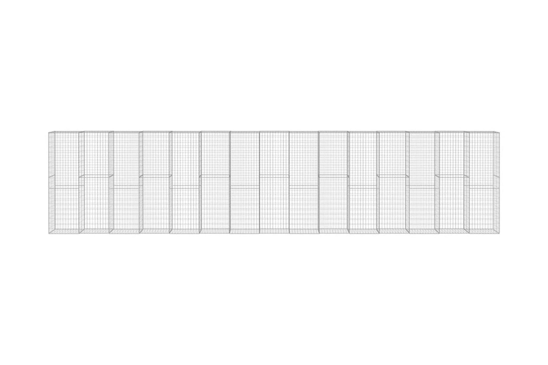 Gabion med topp- og bunndekke galvanisert stål 900x50x200 cm - Hus & oppussing - Innsynsbeskyttelse & innhegning - Mur