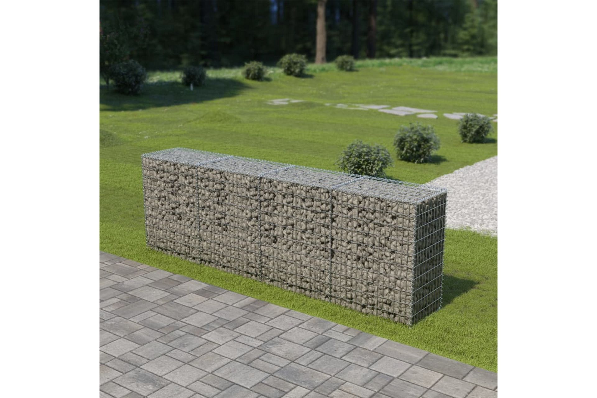Gabion med topp- og bunnlokk galvanisert stål 300x50x100 cm - Hus & oppussing - Innsynsbeskyttelse & innhegning - Mur