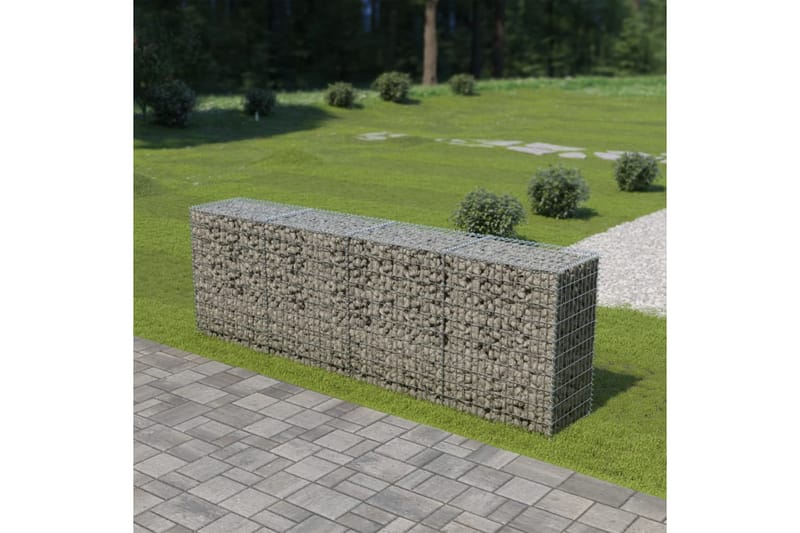 Gabion med topp- og bunnlokk galvanisert stål 300x50x100 cm - Hus & oppussing - Innsynsbeskyttelse & innhegning - Mur