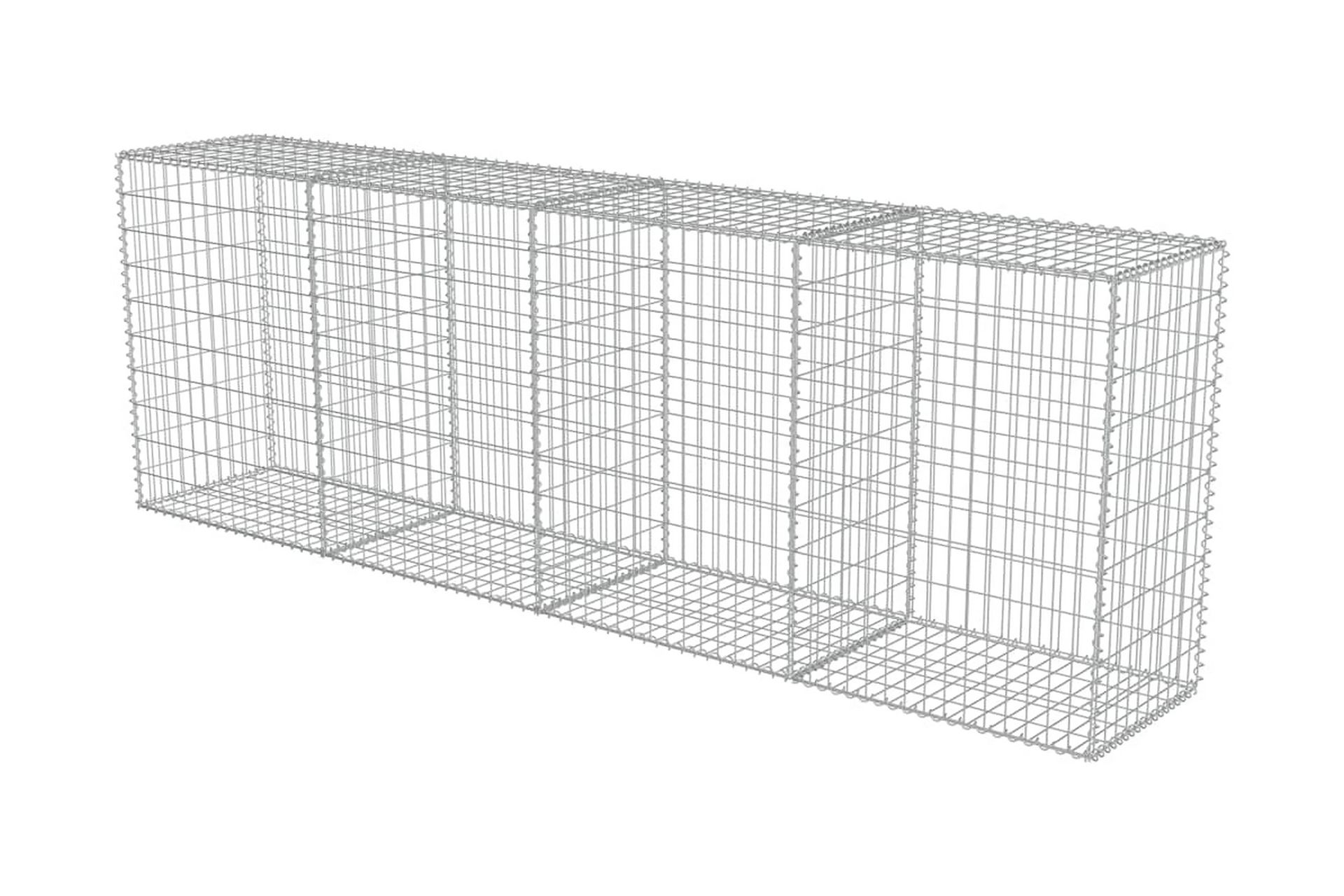 Gabion med topp- og bunnlokk galvanisert stål 300x50x100 cm - Hus & oppussing - Innsynsbeskyttelse & innhegning - Mur