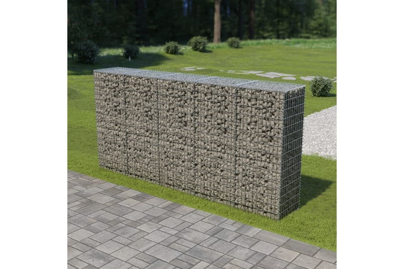 Gabion med topp- og bunnlokk galvanisert stål 300x50x150 cm - Hus & oppussing - Innsynsbeskyttelse & innhegning - Mur