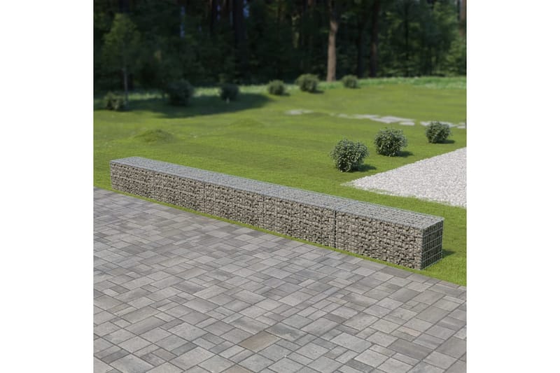 Gabion med topp- og bunnlokk galvanisert stål 600x50x50 cm - Hus & oppussing - Innsynsbeskyttelse & innhegning - Mur