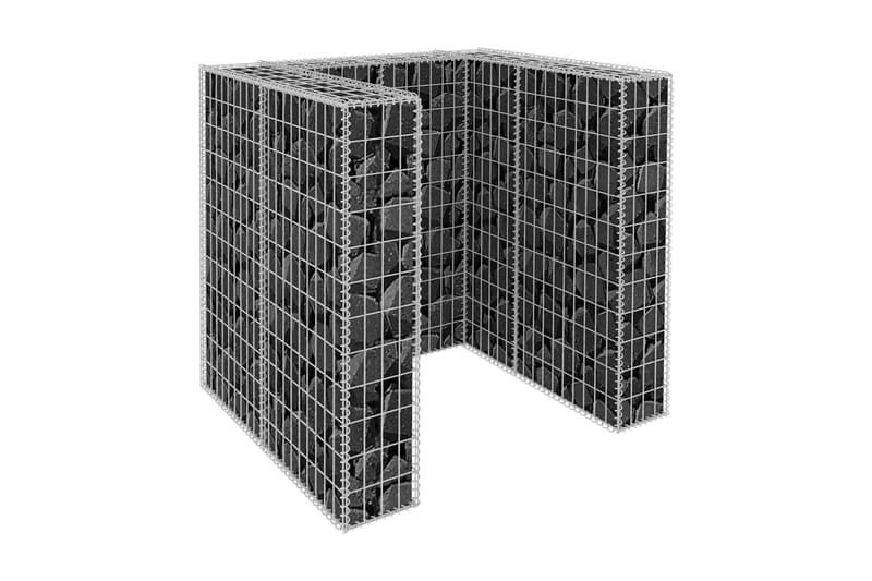 Gabion søppelskjul stål 110x100x120 cm - Hus & oppussing - Innsynsbeskyttelse & innhegning - Mur