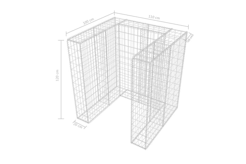 Gabion søppelskjul stål 110x100x120 cm - Gabion