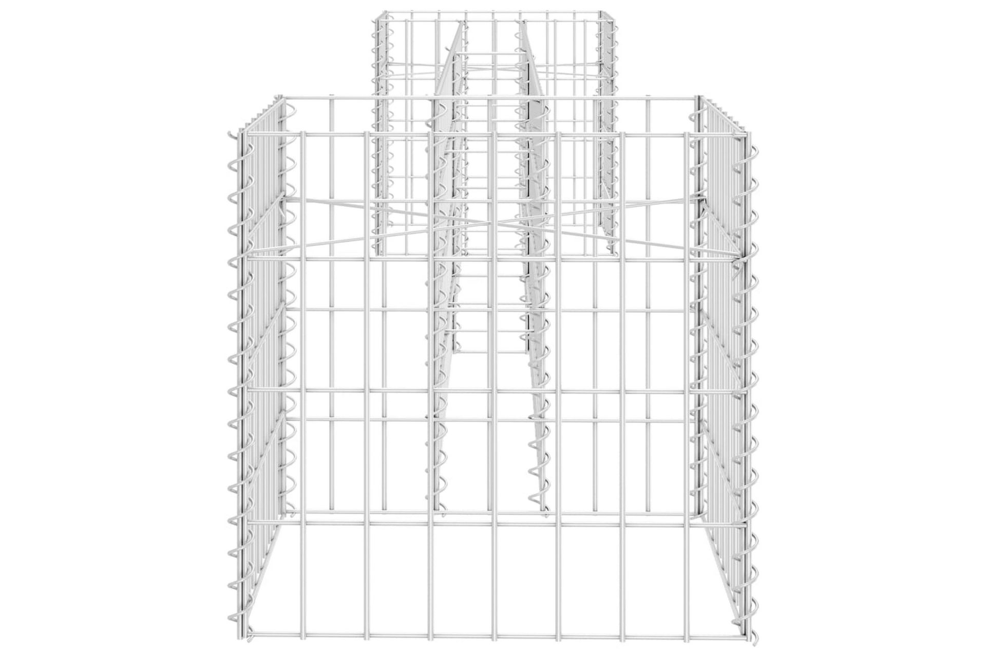 Gabion plantekasse H-formet ståltråd 260x40x40 cm - Hus & oppussing - Innsynsbeskyttelse & innhegning - Mur