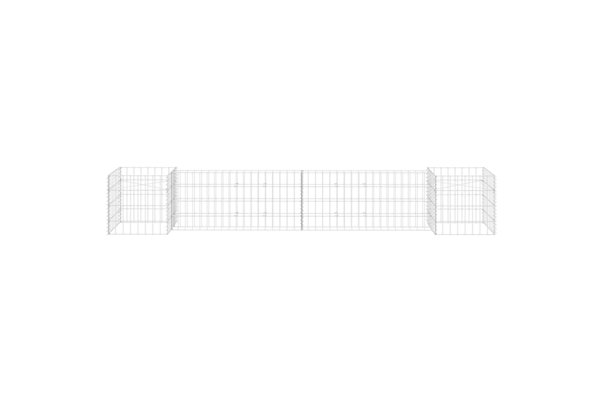 Gabion plantekasse H-formet ståltråd 260x40x40 cm - Hus & oppussing - Innsynsbeskyttelse & innhegning - Mur