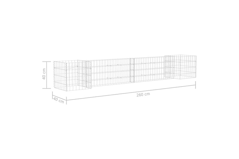 Gabion plantekasse H-formet ståltråd 260x40x40 cm - Hus & oppussing - Innsynsbeskyttelse & innhegning - Mur