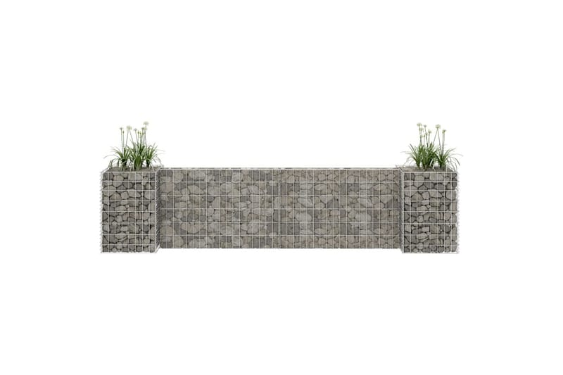 Gabion plantekasse H-formet ståltråd 260x40x60 cm - Hus & oppussing - Innsynsbeskyttelse & innhegning - Mur