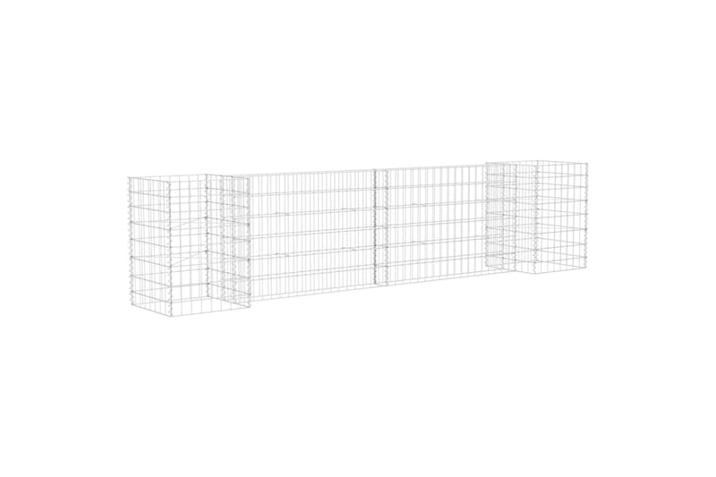Gabion plantekasse H-formet ståltråd 260x40x60 cm - Hus & oppussing - Innsynsbeskyttelse & innhegning - Mur