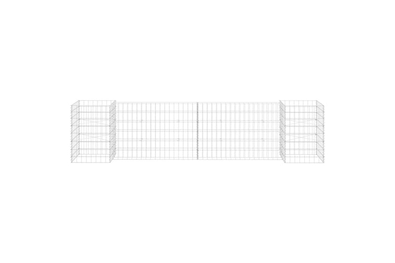 Gabion plantekasse H-formet ståltråd 260x40x60 cm - Hus & oppussing - Innsynsbeskyttelse & innhegning - Mur