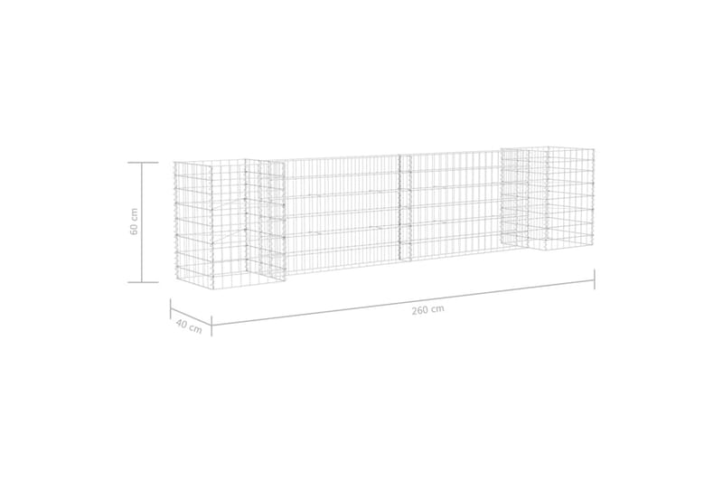 Gabion plantekasse H-formet ståltråd 260x40x60 cm - Hus & oppussing - Innsynsbeskyttelse & innhegning - Mur