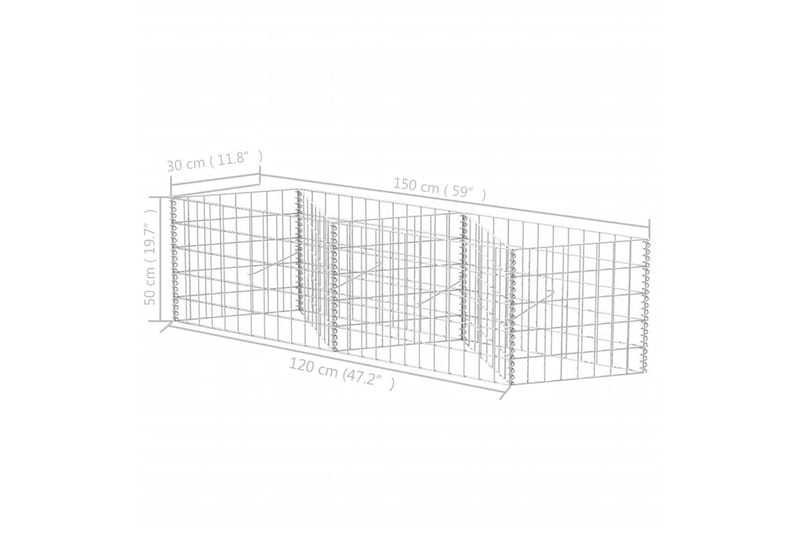 Gabionkurv galvanisert stål 120x30x50 cm - Hus & oppussing - Innsynsbeskyttelse & innhegning - Mur