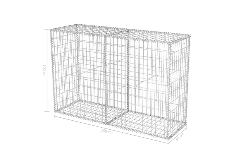 Gabionkurv galvanisert stål 150x50x100 cm - Hus & oppussing - Innsynsbeskyttelse & innhegning - Mur