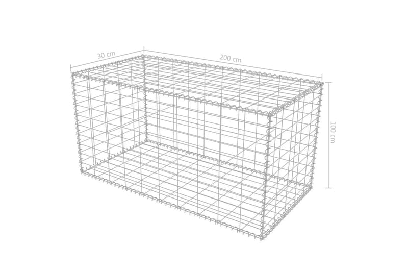 Gabionkurv galvanisert stål 200x30x100 cm - Hus & oppussing - Innsynsbeskyttelse & innhegning - Mur