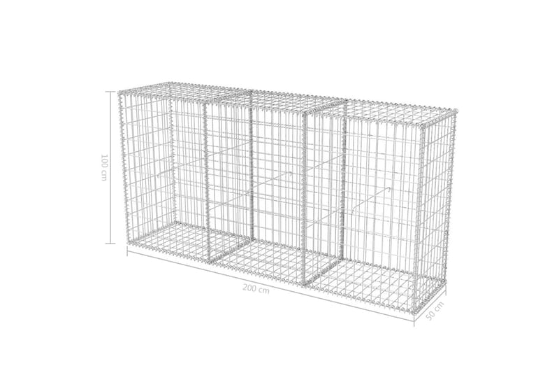 Gabionkurv galvanisert stål 200x50x100 cm - Hus & oppussing - Innsynsbeskyttelse & innhegning - Mur