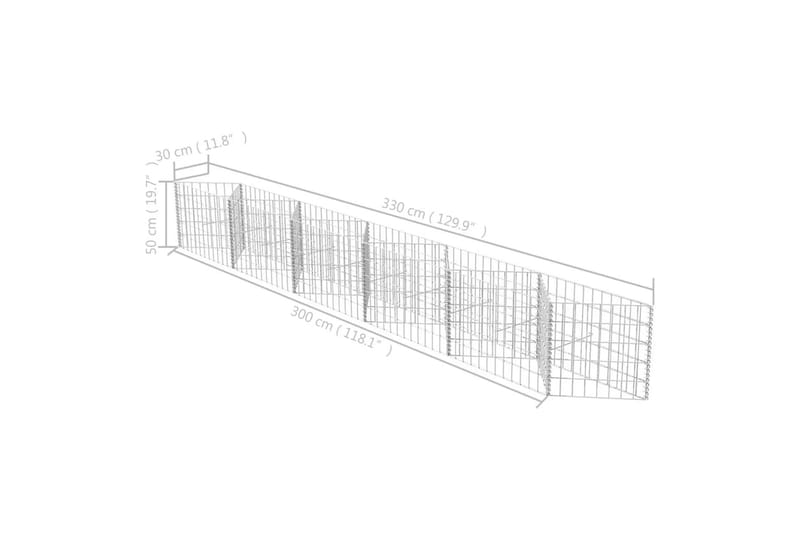 Gabionkurv galvanisert stål 300x30x50 cm - Hus & oppussing - Innsynsbeskyttelse & innhegning - Mur